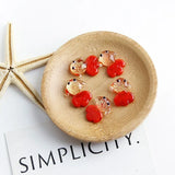 Czech Diamond Glass Goldfish Earrings DIY Kit