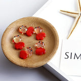 Czech Diamond Glass Goldfish Earrings DIY Kit