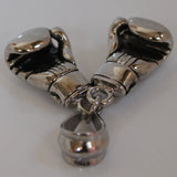 Mini Boxing Glove Pendant Necklace Stainless Steel Basket Chain