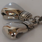 Mini Boxing Glove Pendant Necklace Stainless Steel Basket Chain