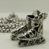 316L Stainless Steel Pair Skating Shoes Necklace 60cm