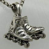 316L Stainless Steel Pair Skating Shoes Necklace 60cm