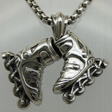 316L Stainless Steel Pair Skating Shoes Necklace 60cm