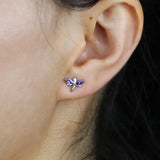 925 Silver Daisy Flower Stud Earring CZ Girls Jewelry