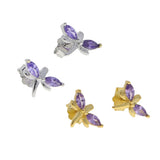 925 Silver Daisy Flower Stud Earring CZ Girls Jewelry