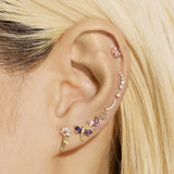 925 Silver Daisy Flower Stud Earring CZ Girls Jewelry