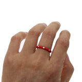 Hotting Jewelry Ring delicate cz Crystal red Enamel band Wedding Rings For Women