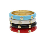 Hotting Jewelry Ring delicate cz Crystal red Enamel band Wedding Rings For Women