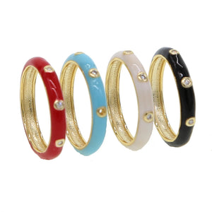 Hotting Jewelry Ring delicate cz Crystal red Enamel band Wedding Rings For Women