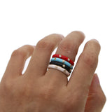 Hotting Jewelry Ring delicate cz Crystal red Enamel band Wedding Rings For Women