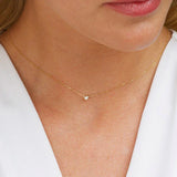 Delicate 925 Sterling Silver CZ Choker Necklace - 3MM Thin Link Chain