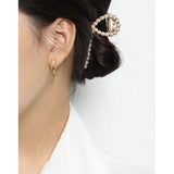 27MM 18K REAL. 925 Silver Double Rows Big Circle Line Stud Earrings