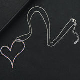 Heart Pendant Necklace Full CZ Romantic Gift