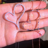 Heart Pendant Necklace Full CZ Romantic Gift