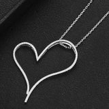 Heart Pendant Necklace Full CZ Romantic Gift