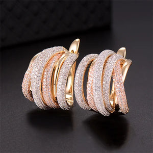 Colorful Twist Braided Lines European Wedding Earrings