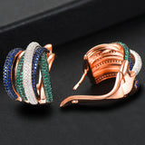 Colorful Twist Braided Lines European Wedding Earrings