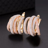 Colorful Twist Braided Lines European Wedding Earrings
