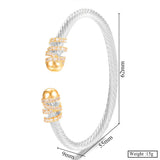 Stackable Bangle For Women Bridal Wedding Cubic Zircon Open Bangle Dubai
