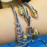 Stackable Bangle For Women Bridal Wedding Cubic Zircon Open Bangle Dubai