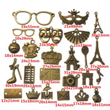 24pcs Antique Bronze Passport Charms for Jewelry