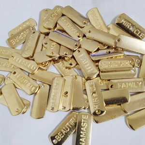 100pcs DIY Metal Letter Tag Charms for Jewelry Making