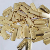 100pcs DIY Metal Letter Tag Charms for Jewelry Making