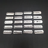 100pcs DIY Metal Letter Tag Charms for Jewelry Making