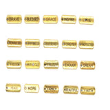 100pcs DIY Metal Letter Tag Charms for Jewelry Making