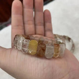 Rutilated Quartz Beads Bracelet Natural Gem Stone Jewelry Bangle
