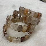 Rutilated Quartz Beads Bracelet Natural Gem Stone Jewelry Bangle