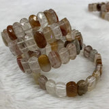 Rutilated Quartz Beads Bracelet Natural Gem Stone Jewelry Bangle