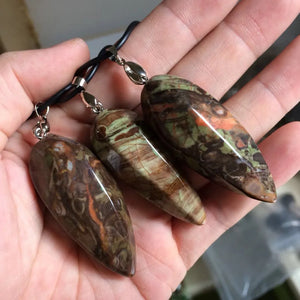 Mixed Agate Stone Necklace Pendant Natural Stone Pendant Fine Jewelry