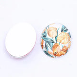 Mixed Floral Pattern Glass Cabochons Oval DIY Jewelry Findings