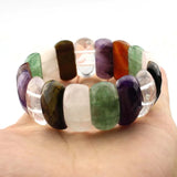 Mixed Stone Bracelet: Amethyst, Green Aventurine Jade, Red Agate, Tiger Eye
