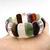 Mixed Stone Bracelet: Amethyst, Green Aventurine Jade, Red Agate, Tiger Eye