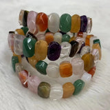Mixed Stone Bracelet - Green Aventurine, Jade, Rose Quartz, Amethyst, Red Agate