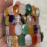 Mixed Stone Bracelet - Green Aventurine, Jade, Rose Quartz, Amethyst, Red Agate