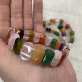 Mixed Stone Bracelet - Green Aventurine, Jade, Rose Quartz, Amethyst, Red Agate