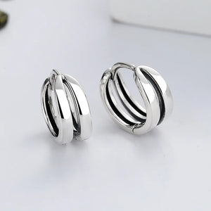 Retro Women's Earrings Sterling Silver 925 Piercing Ear