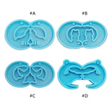Moon Fishtail Wolf Earring Necklace Resin Mold Pendant Mould