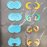 Moon Fishtail Wolf Earring Necklace Resin Mold Pendant Mould