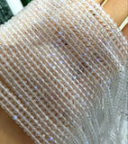 Moonstone Rainbow Faceted Coin Beads 2/3/4mm 14inch