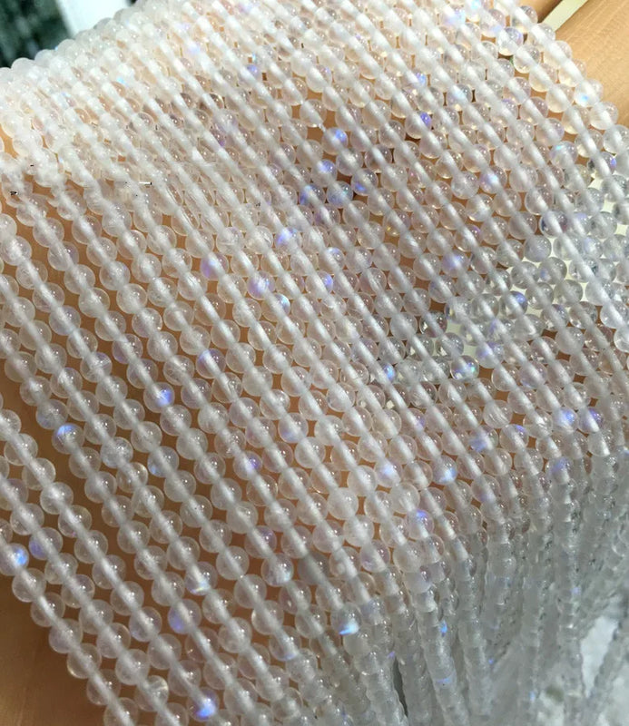 Moonstone Rainbow Faceted Coin Beads 2/3/4mm 14inch