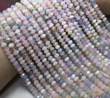 Morganite Loose Beads Roundel Faceted 4*6mm for Jewelry Making 14 Inch
