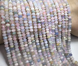 Morganite Loose Beads Roundel Faceted 4*6mm for Jewelry Making 14 Inch