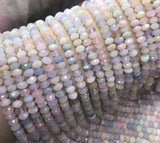 Morganite Loose Beads Roundel Faceted 4*6mm for Jewelry Making 14 Inch