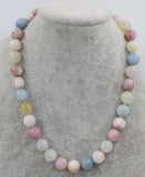Morganite Round Bead Necklace 17inch