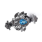 Vintage Crystal Hair Claw Crab Jewelry Flower Peacock Hair Clip