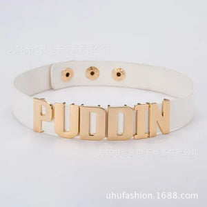 Quinn choker PUDDIN letter necklace Women Quinn cosplay birthday present